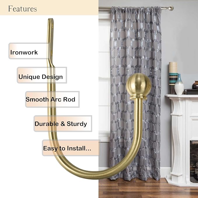ARNORX Curtain Holdbacks, Decorative French Ball End, Curtain Drapery Holdbacks - Image 4