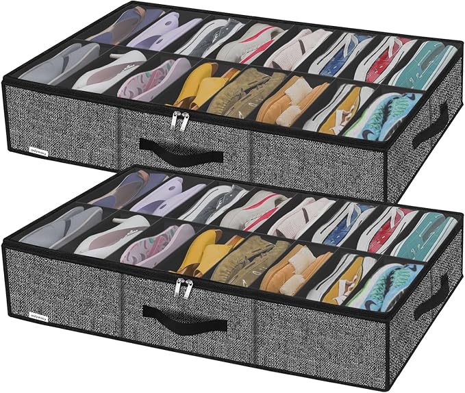 Onlyeasy Sturdy Under Bed Shoe Storage Solution Organizer by Onlyeasy