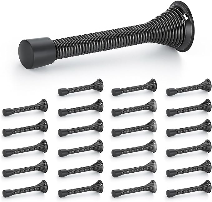 Ravinte Door Stoppers, 24 Pack Black Spring Door Stops by Ravinte