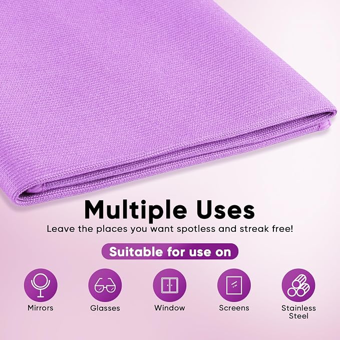 HOMEXCEL Glass Cleaning Cloths 6PK, Streak Free Towel - Image 4