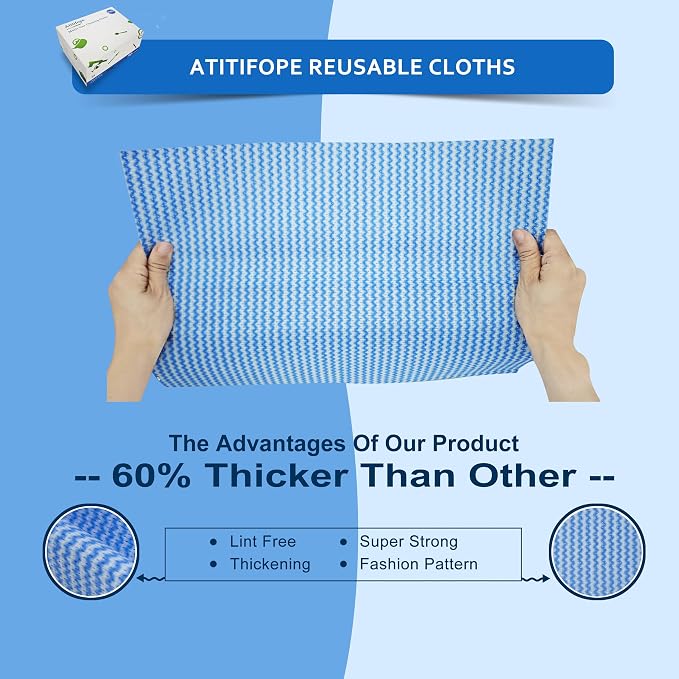 Reusable Cleaning Cloths, Thickened Heavy Duty Wipes - Image 2