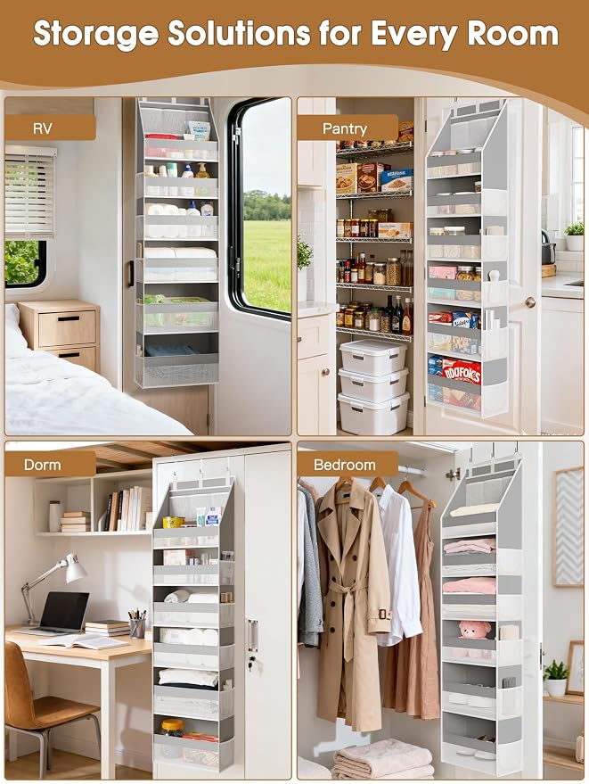 Over The Door Organizer, Heavy-Duty 6-Shelf Hanging Storage - Image 7