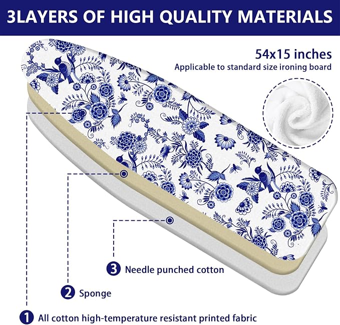 Ironing Board Cover and Pad 15"x54" Thick Standard Size - Image 3