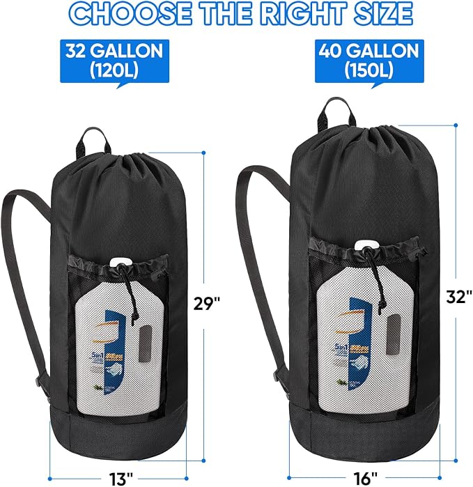 BALEINE 120L Laundry Bag Backpack, 900D Oxford Fabric Large Travel Laundry Bags - Image 2