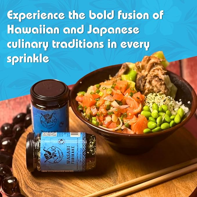 Pono Hawaiian WASABI NORI Furikake RiceSeasoning Premium Ingredients-Gluten-Free and Non-GMO-Multi Purpose Rice Seasoning–Free from Preservatives and Artificial Colors–Japanese Seasoning- 5 oz (142g)