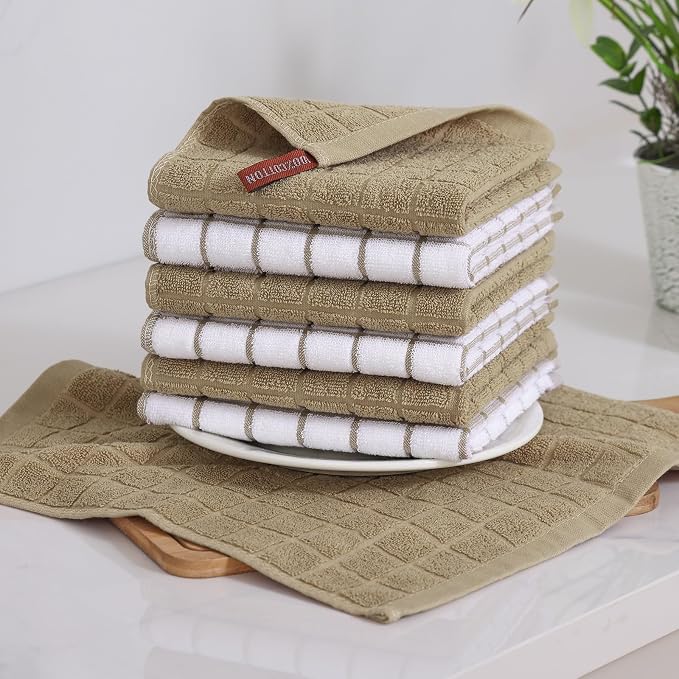 Homaxy Premium Cotton Kitchen Dish Cloths 12"x 12", 6 Pack - Image 8