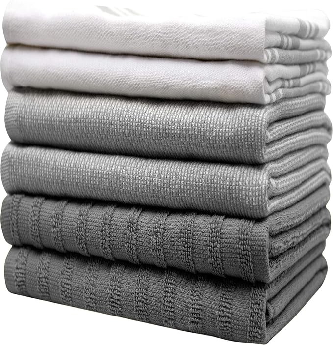 Premium Kitchen Towels 6 Pack 100% Cotton 20"x28" Dish Towels - Image 6