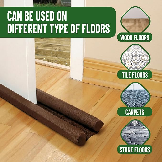 Evelots Door Draft Stopper, Covers Door Gaps up to 2 Inches, Door Noise Blocker - Image 4