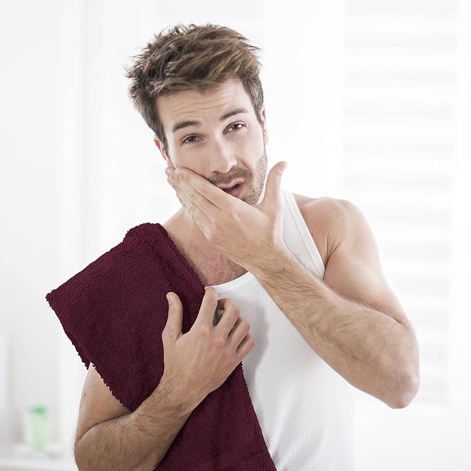 Utopia Towels Salon Towels, 16x27 in, 100% Cotton, Burgundy | Highly Absorbent - Image 5