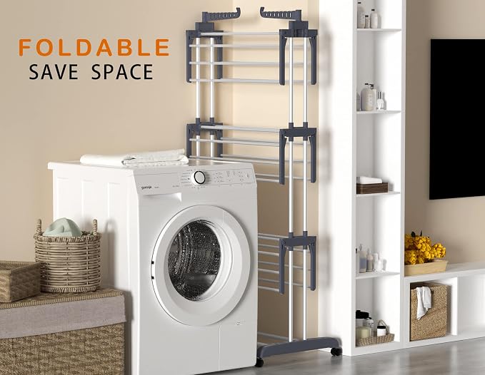 HOMIDEC Clothes Drying Rack, 4-Tier Foldable Drying Rack Clothing | Foldable - Image 4