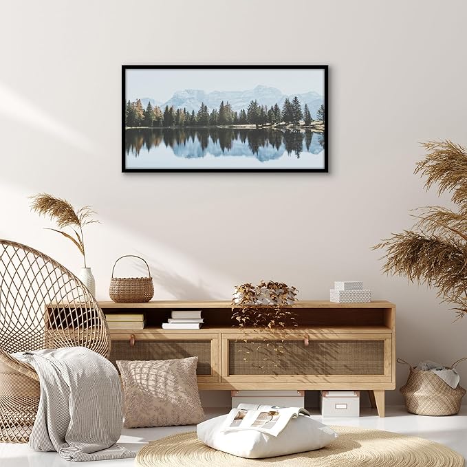 Americanflat 18x36 Picture Frame with Polished Plexiglass - Streamline Collection - Thin Border Picture Frame for Wall Display - Hanging Hardware Included - Black