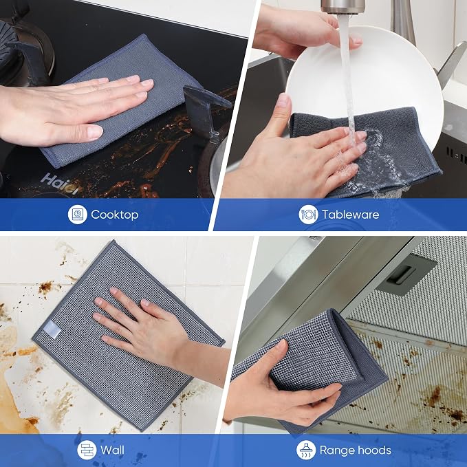 Forggon 10Pcs New Upgrade 2-Layer Non Scratch Wire Dishcloth, Wire Dishwashing - Image 3