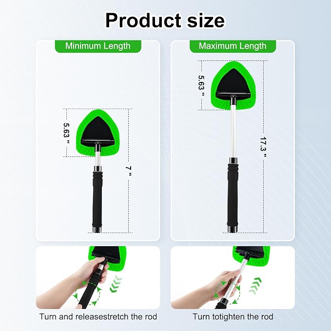 JUSTTOP Windshield Cleaner Tool, Car Interior and Exterior Window Cleaning Kit - Image 3