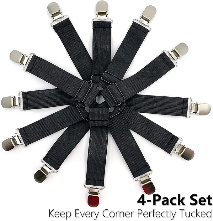 4PCS Bed Sheet Holder Straps – Triangle Adjustable Elastic Fasteners - Image 7
