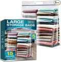 5 Pack Heavy Duty 15 Gallon Clear Zipper Bags by VacPackStorageMovingExp