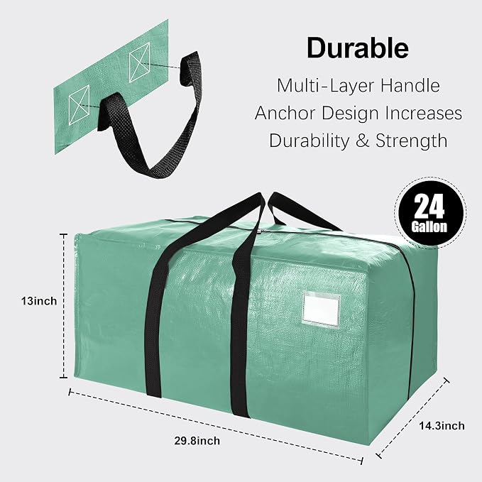 VELVETSURE 12 Pack Heavy Duty Large Moving Bags W/Backpack Straps - Image 2