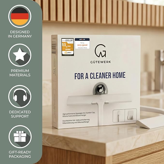 Silicone Shower Squeegee with 3-in-1 No-Drill Mount, Streak-Free & No-Squeak - Image 5