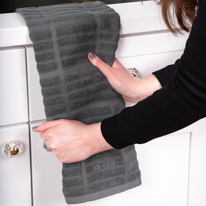 All-Clad Solid & Coordinate Kitchen Towels: Highly Absorbent, Super Soft Long - Image 4