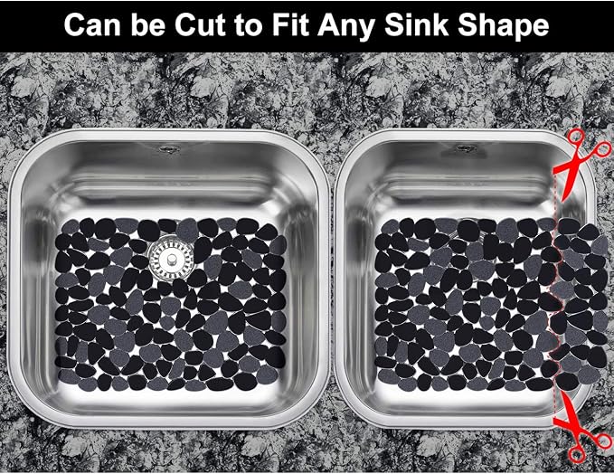 Bligli Pebble Sink Mat for Stainless Steel/Ceramic Sinks, 2 Pack PVC Sink - Image 4