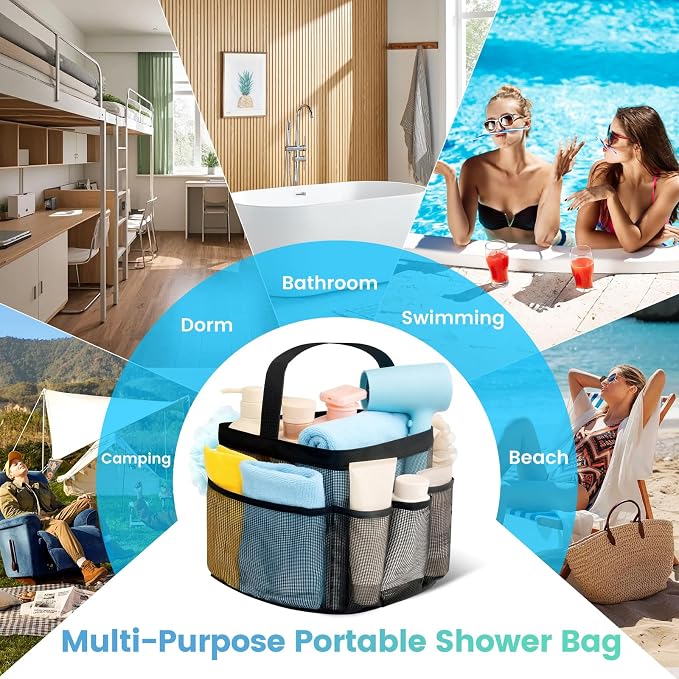 Mesh Shower Caddy Portable for College Dorm Room Essentials for Girls - Image 6