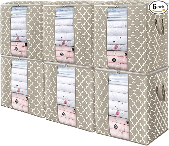 Storage Bags 6 Pack 100L Clothes Organization and Storage Containers | Large by WiseLife