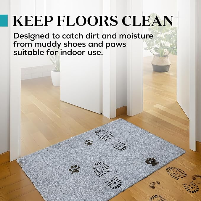 Premium Microfiber Indoor Door Mat – 36"x60" Washable Entry Mat, Non-Slip, Waterproof Backing, Super Absorbent, Low Profile Entryway Doormat for Indoor Entrance