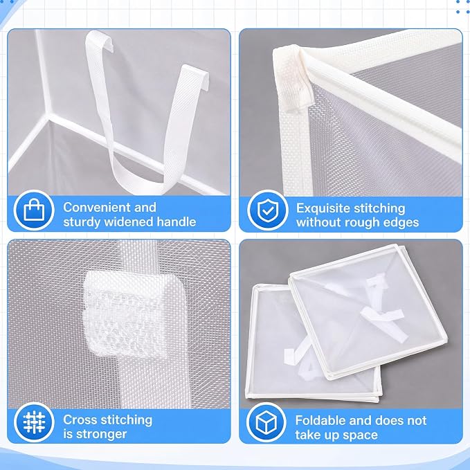 Zopeal 3 Pack Collapsible Mesh Laundry Basket, Double-layer | 13 Inch Square - Image 7