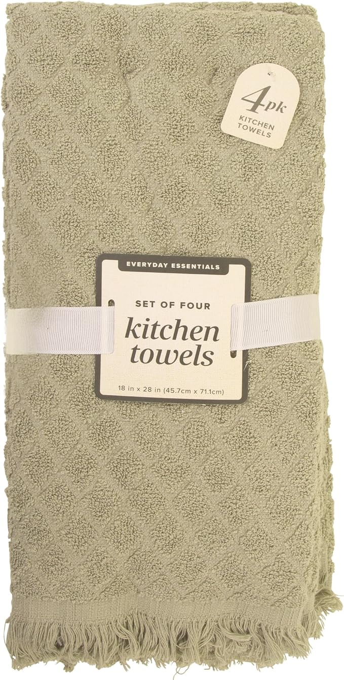 Kitchen Towels, Sage Taupe Diamond Pattern Drying Towels 18 x 28 Super - Image 9