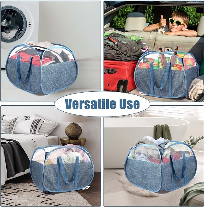 Collapsible Laundry Baskets, Tear Proof Pop Up Laundry Hamper - Image 7