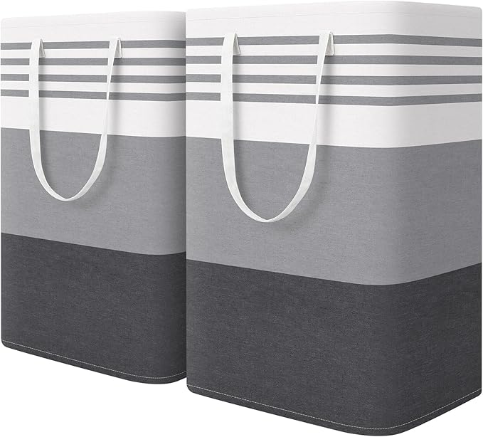 WOWBOX 2 Pack Laundry Baskets, Collapsible Dirty Clothes Laundry Hampers by WOWBOX