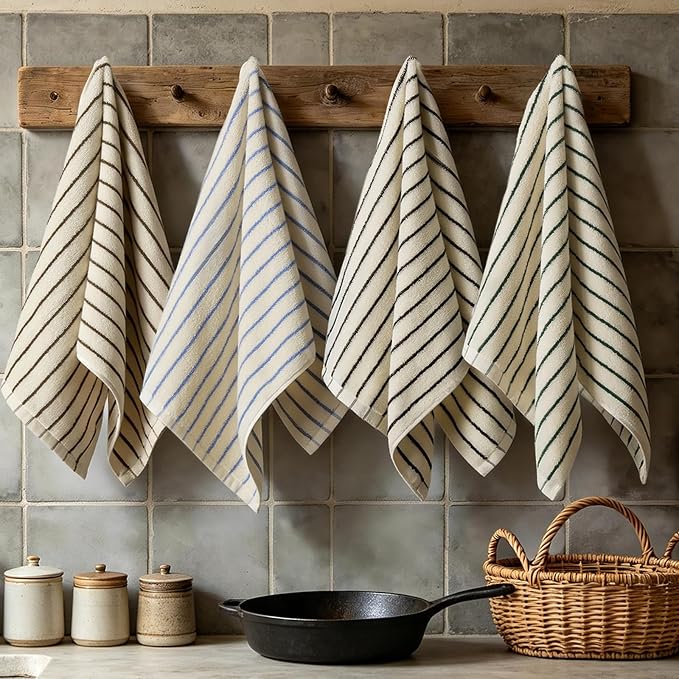 Striped Kitchen Towels for Family: Decorative Classic by Unknown