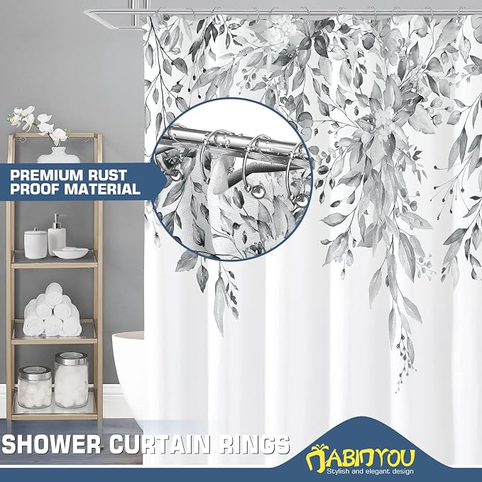 Shower Curtain Hooks, Rust Proof Metal Decorative Shower Rings - Image 5