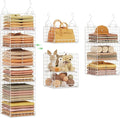 6 Tier Hanging Closet Organizers and Storage, 4 Hooks 2 Adjustable Dividers | by Yuyetuyo