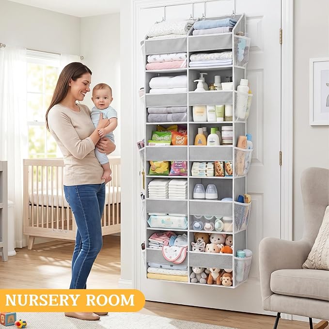 5-Tier Over Door Organizer, 10-Compartment Wide Storage Rack | 20" wide - Image 8