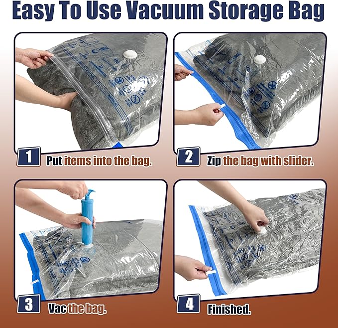 12 Jumbo Vacuum Storage Bags for Bedding, Vacuum Seal Bags for Clothing | Extra - Image 4