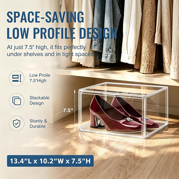 Low Profile Acrylic Shoe Storage Box - Image 8
