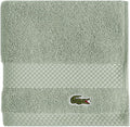 Lacoste Heritage 100% Supima Cotton Wash Cloth 13" x 13", Aloe | Highly by Unknown