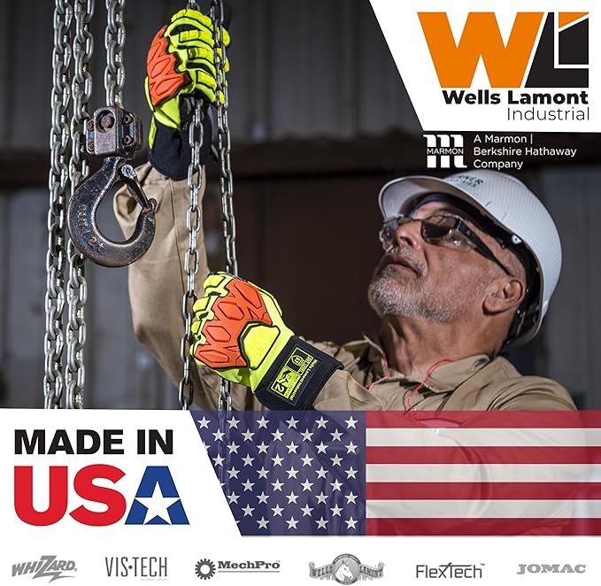 WELLS LAMONT INDUSTRIAL 2616 Cut Resistant Heat Gloves – ANSI Cut Level A7, Heat Level 5, Flame-Resistant, Wool Terry Liner, – Thermal Protection for Hot Machinery Handling, X-Large, 1 Pair of Gloves