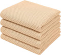 Homaxy 100% Cotton Waffle Weave Kitchen Dish Towels 4-Pack, Apricot | 13 x 28 by Homaxy