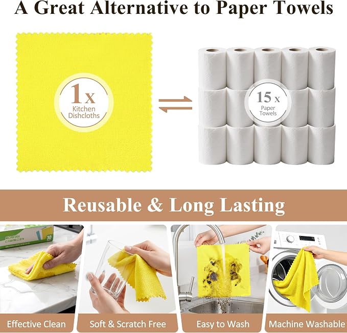 30 Pack Microfiber Cleaning Cloths, Dish Towels - Image 8