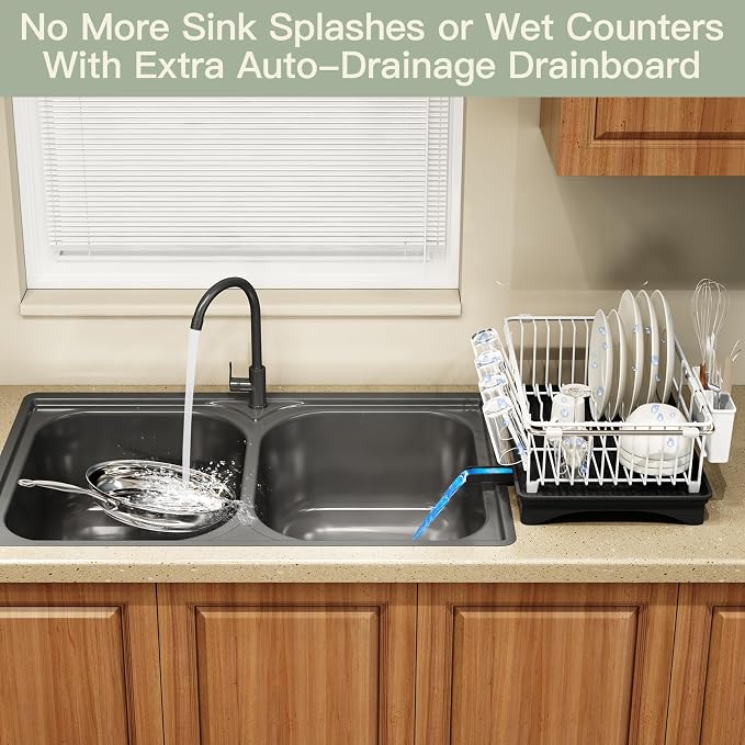 White Dish Drying Rack Over Sink - Image 5