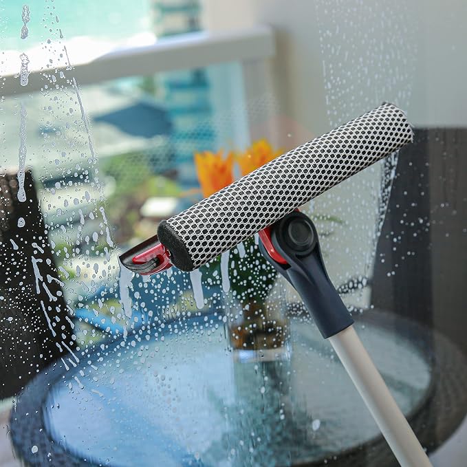 Professional Window Squeegee | 2-in-1 Window Cleaner Sponge and Soft Rubber - Image 2
