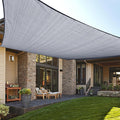 LOVE STORY Custom Size 14' x 20' Silver Sun Shade Sail Canopy Commercial Rectangle Sail Shade Fabric for Patio Garden Backyard Pool (Customized)