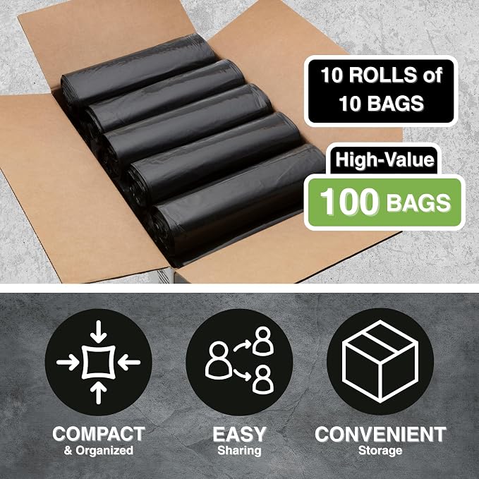 Top Knot Bags 45 Gallon Garbage Trash Bag 40X46" 1.5 Mil Black 100 Count Can - Image 3