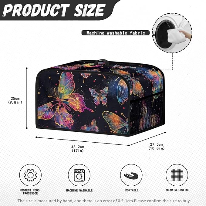 Colorful Butterfly Crock Pot Cover Compatible with 6, 7 or 8 Quart Slow Cooker Dragonfly Slow Cooker Cover with Handle Pocket Covers Appliances Decorations Kitchen Utensils