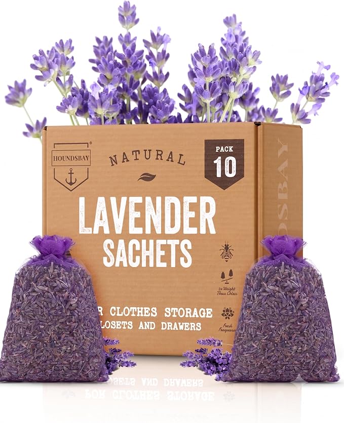 10 Lavender Sachets for Drawers and Closets by HOUNDSBAY
