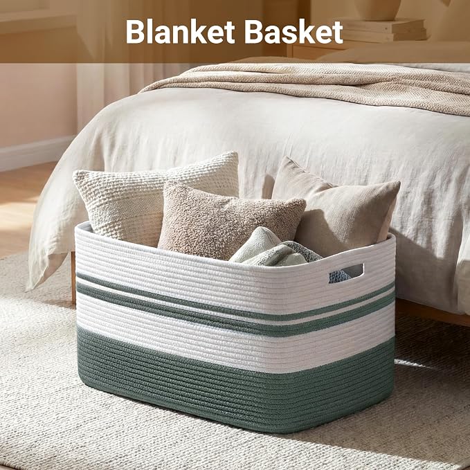 75L Large Blanket Basket, Laundry Hamper - Image 3