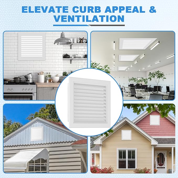2-Pack 14"x20" Aluminum Alloy Gable Vents – Durable Exterior Wall Vents for Shed, Garage, Attic – Vent Opening: 12"x18", Stylish & Rust-Resistant