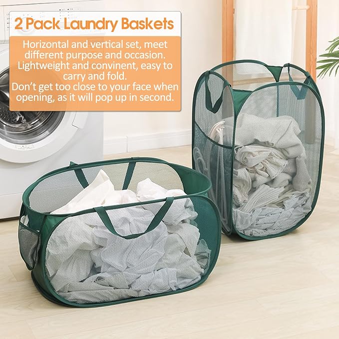 2 Pcs Durable Collapsible Laundry Baskets - Image 5