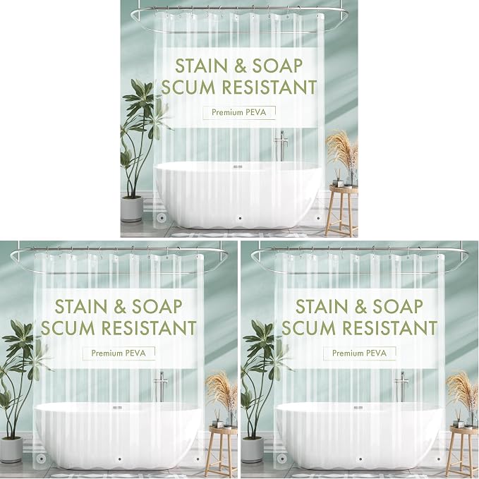 AmazerBath Extra Long Shower Curtain Liner, 84 Inches Long, 72x84 Plastic by AmazerBath